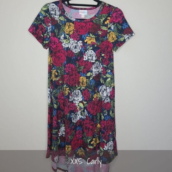 LuLaRoe Carly Dress XXS Floral NWT - Picture 1 of 2
